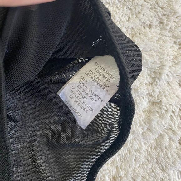 Julia NWT Black Sheer Mesh Lingerie Bodysuit L Large - Picture 4 of 6